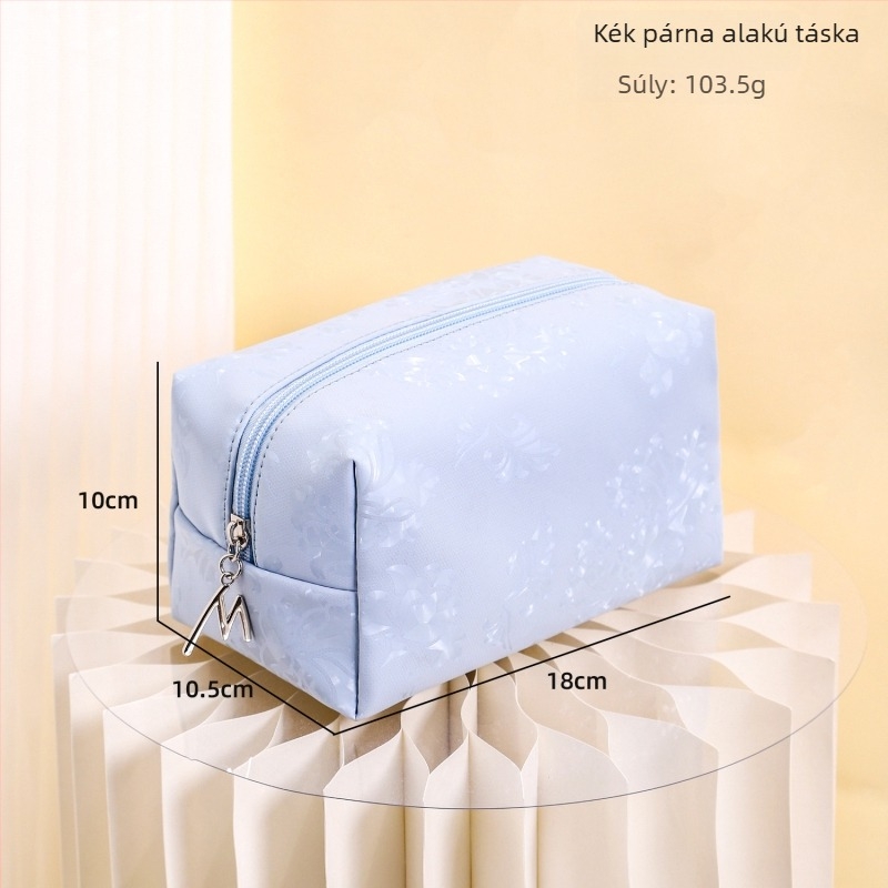 PU vízálló sminktáska, elegáns félkör alakú clutch rúzs tárolására, utazáshoz
