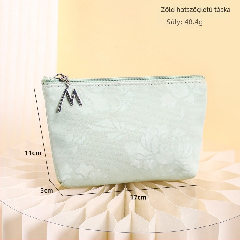 PU vízálló sminktáska, elegáns félkör alakú clutch rúzs tárolására, utazáshoz