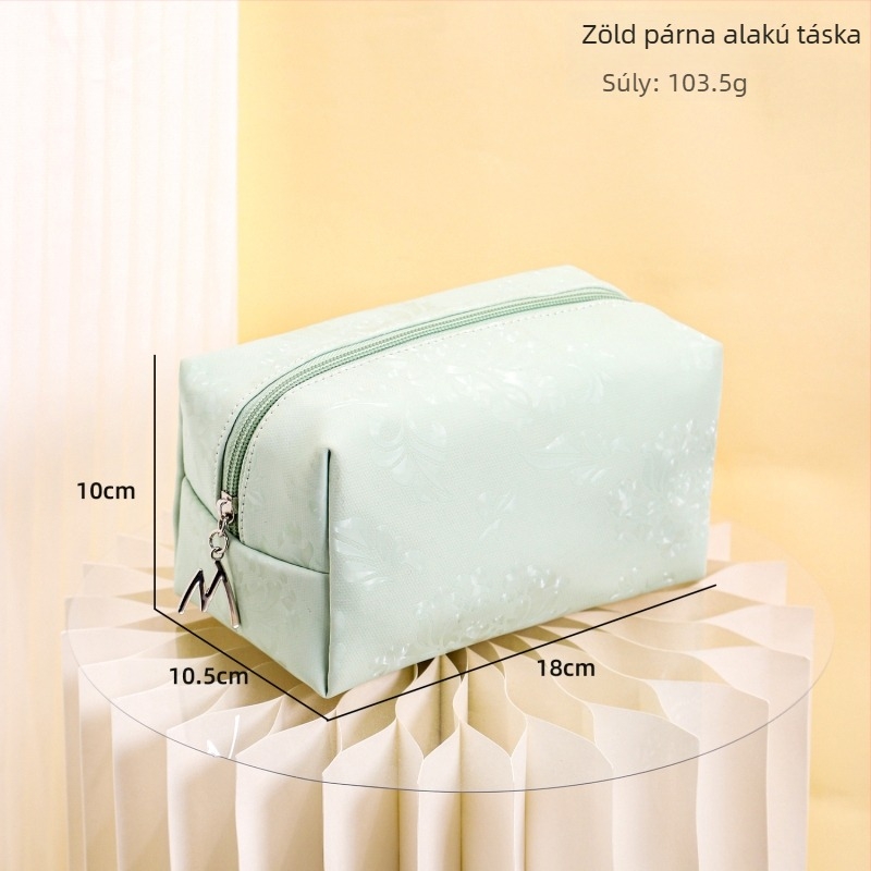 PU vízálló sminktáska, elegáns félkör alakú clutch rúzs tárolására, utazáshoz