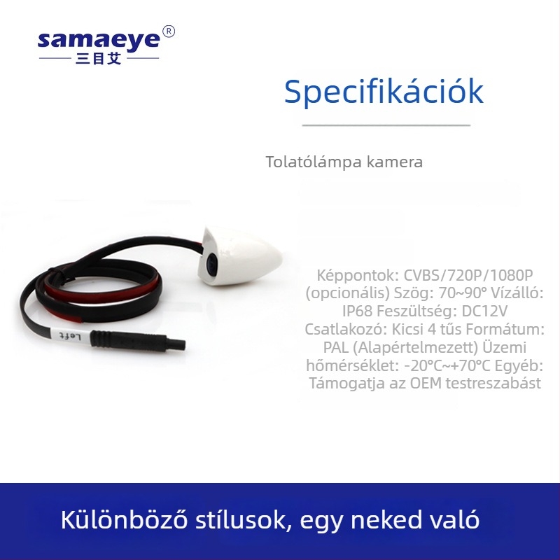 Univerzális autóoldalkamera AHD/CCD felvétellel, éjszakai látás, bal és jobb holttérhez, fúrás nélküli telepítés
