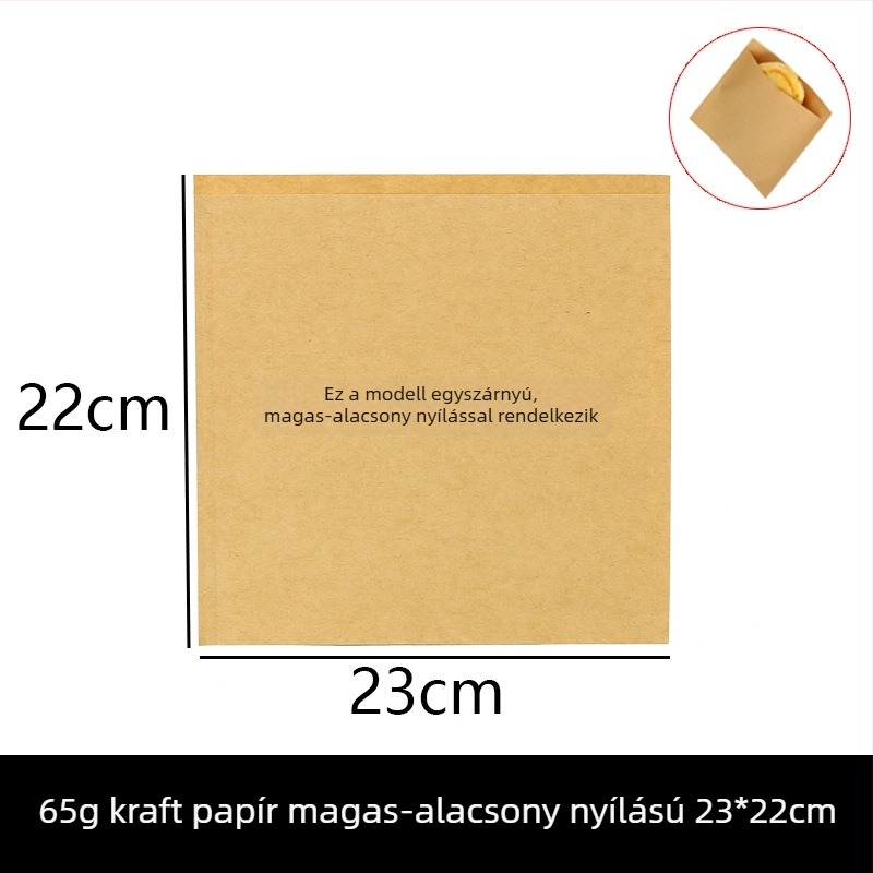 Olajálló papírzacskók élelmiszer-csomagoláshoz, egyszer használatos — húsos szendvics és palacsinta snackek csomagolása, kraft zacskók testreszabása