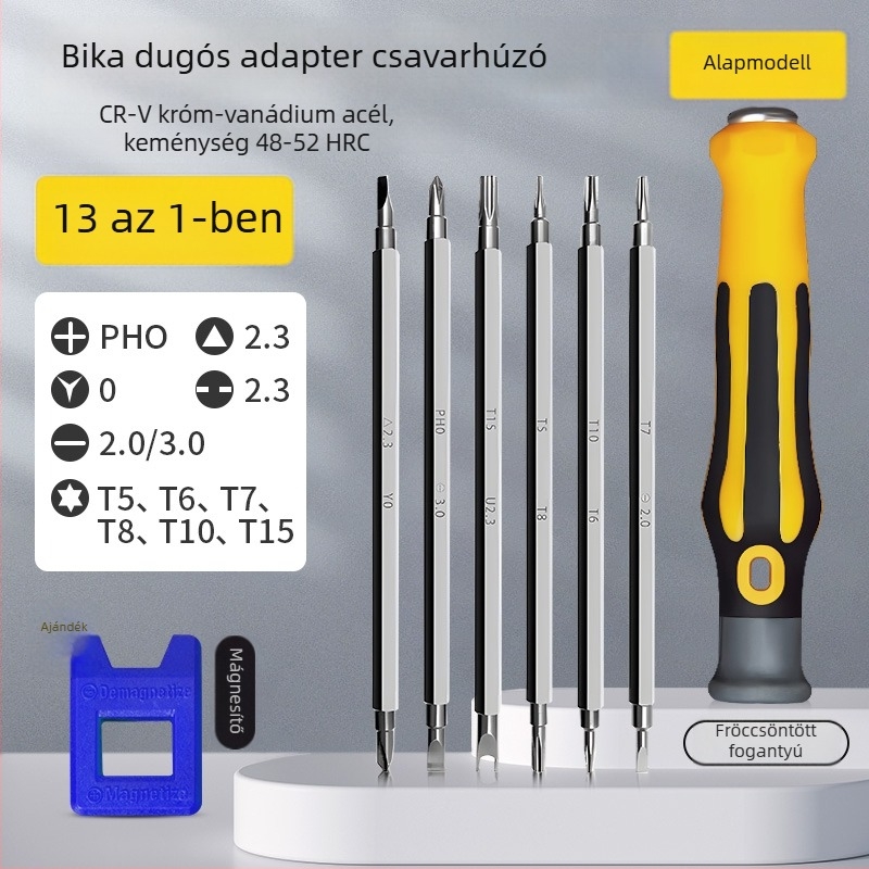 13 az 1-ben csavarhúzó készlet aljzatok szétszereléséhez: háromszög, U-forma, Y-forma, belső keresztfej