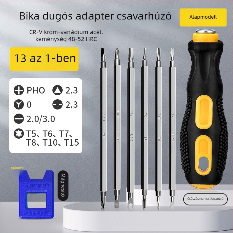 13 az 1-ben csavarhúzó készlet aljzatok szétszereléséhez: háromszög, U-forma, Y-forma, belső keresztfej