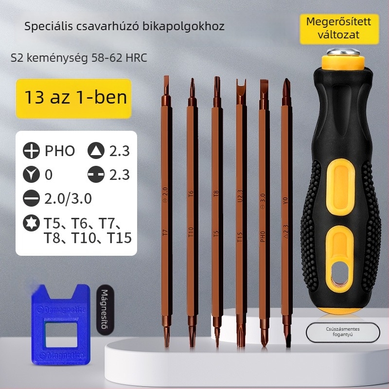 13 az 1-ben csavarhúzó készlet aljzatok szétszereléséhez: háromszög, U-forma, Y-forma, belső keresztfej