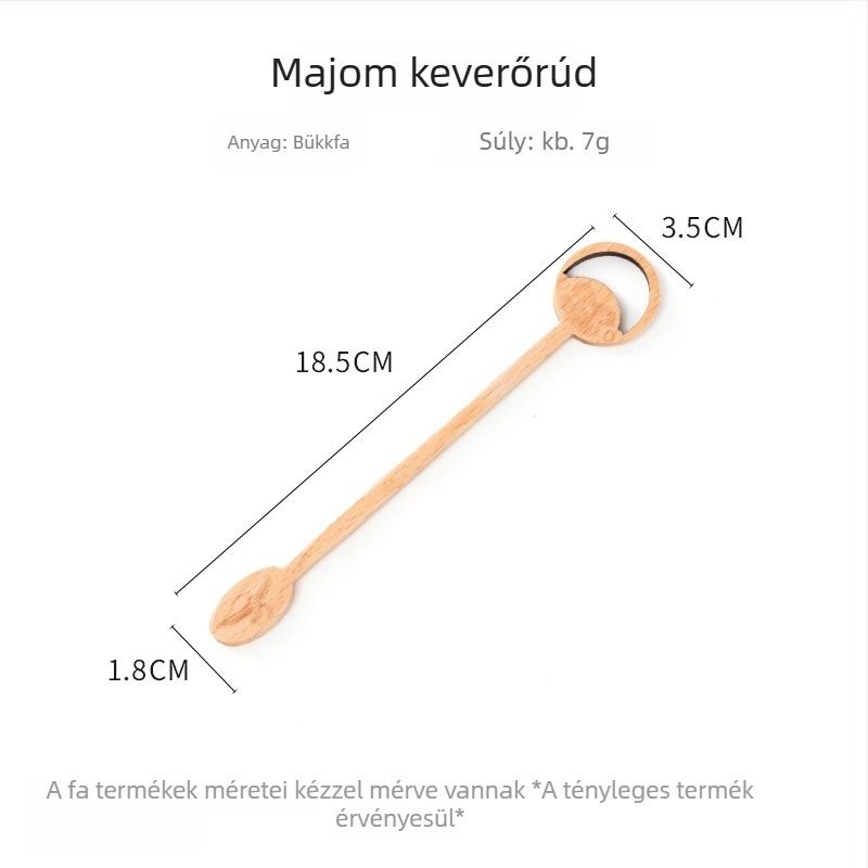 Hosszú nyelű mézkavaró fa kanál, kávéhoz és tejhez, desszerthez való kis fa kanál, égésgátló, háztartási használatra