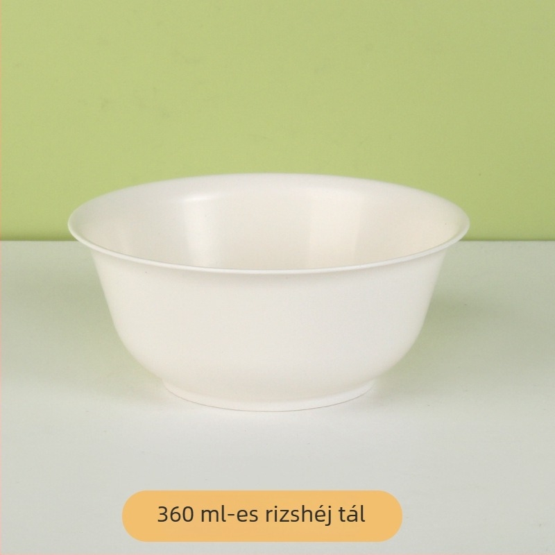 Rizshéjból készült egyszer használatos étkészlet – vastag, hőálló tálak és tányérok, biológiailag lebomló bankett étkészlet, 300 ml, 10 darab