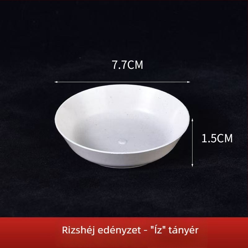 Rizshéjból készült egyszer használatos étkészlet – vastag, hőálló tálak és tányérok, biológiailag lebomló bankett étkészlet, 300 ml, 10 darab