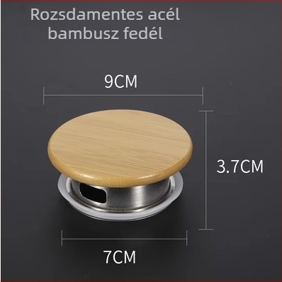 Üveg teáskanna fedél rozsdamentes acélból és fából – alkatrész teáskannához