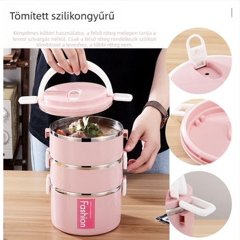 Élelmiszer-minőségű rozsdamentes acél ebédes doboz, légmentesen záródó, iskolásoknak