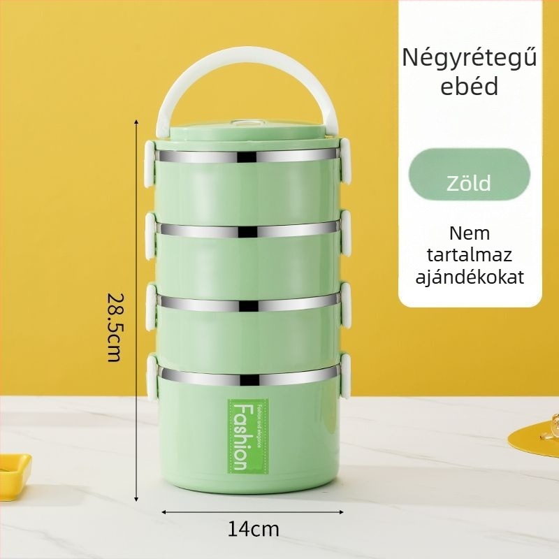 Élelmiszer-minőségű rozsdamentes acél ebédes doboz, légmentesen záródó, iskolásoknak