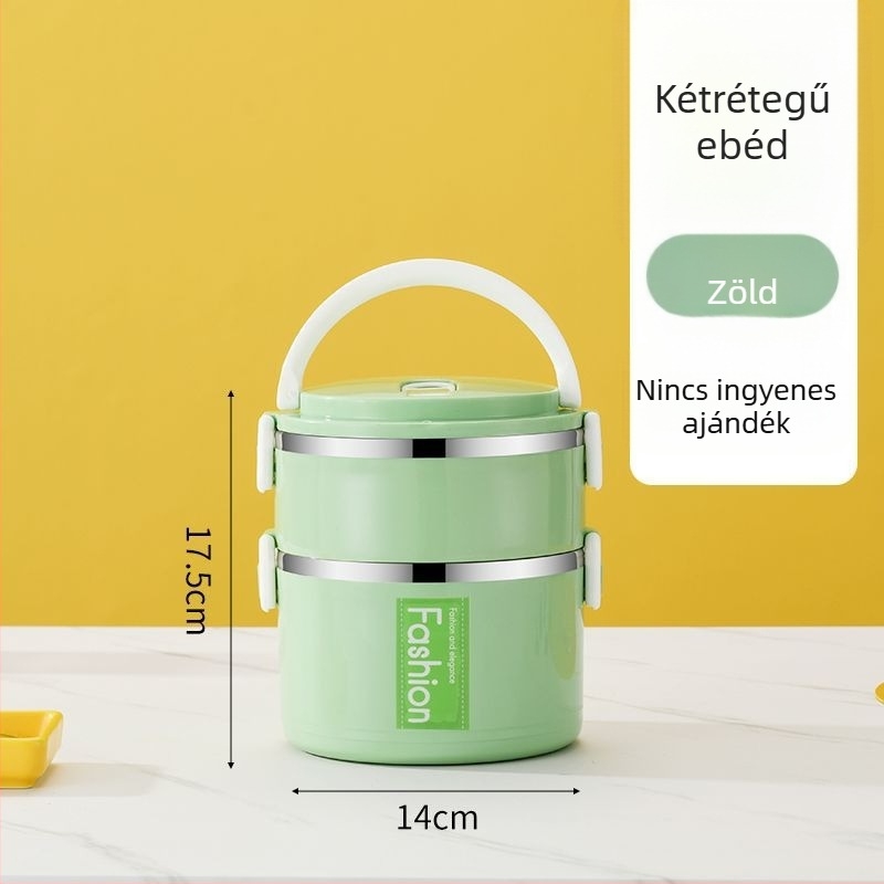 Élelmiszer-minőségű rozsdamentes acél ebédes doboz, légmentesen záródó, iskolásoknak