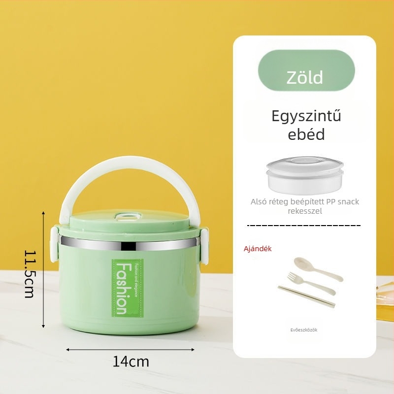 Élelmiszer-minőségű rozsdamentes acél ebédes doboz, légmentesen záródó, iskolásoknak