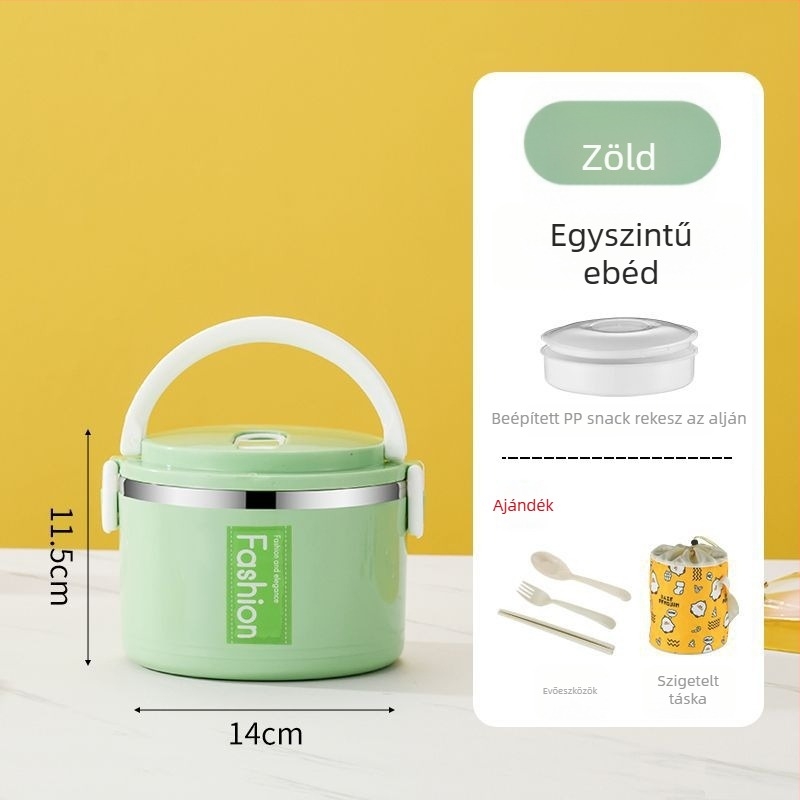 Élelmiszer-minőségű rozsdamentes acél ebédes doboz, légmentesen záródó, iskolásoknak