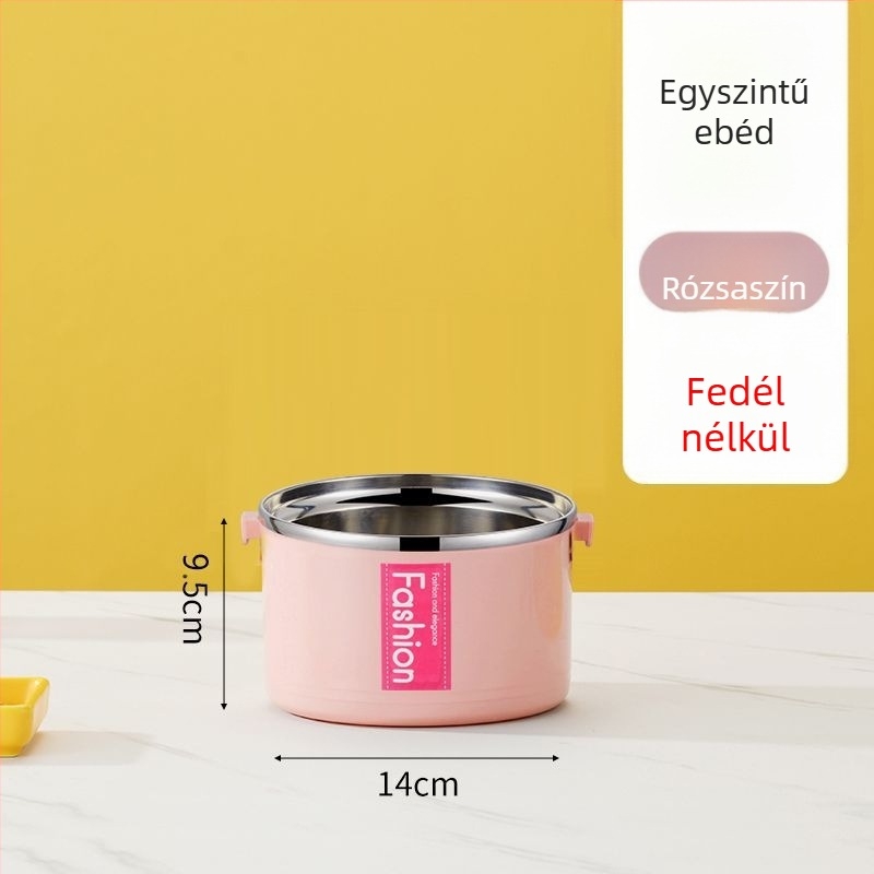 Élelmiszer-minőségű rozsdamentes acél ebédes doboz, légmentesen záródó, iskolásoknak