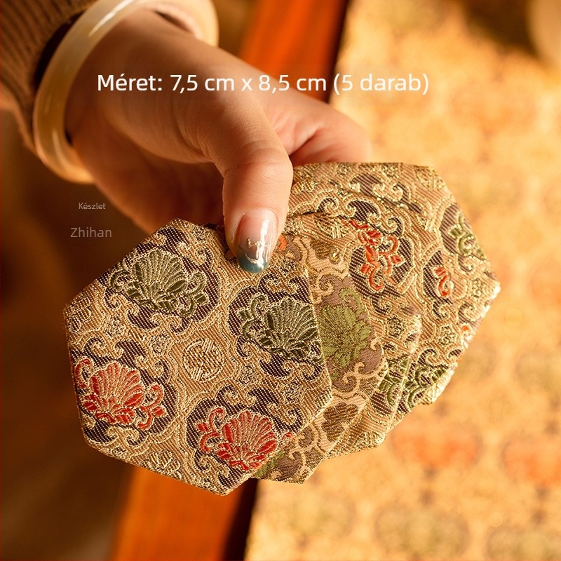 Teáskannatartóval ellátott teázó szőnyeg-készlet, nedvszívó pamut törölköző és asztalterítő