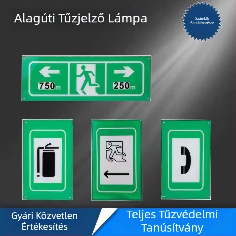 Túnel LED-es vészjelző fény evakuációs jelzővel és gyalogos átjáróval