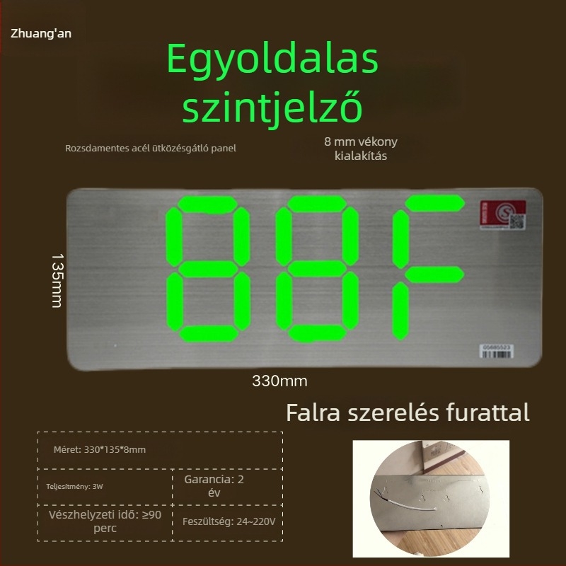 LED tűzvédelmi kijárat jelzőfény, rozsdamentes acélból készült, 36V