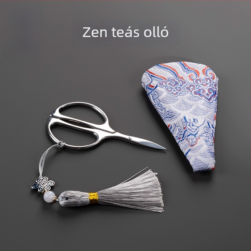 Rongshantang Rozsdamentes acél teásolló, retro Rock Tea és Tieguanyin stílusban, tealevél zacskó, kis teásolló, Kung Fu tea ceremóniához tartozó kiegészítők