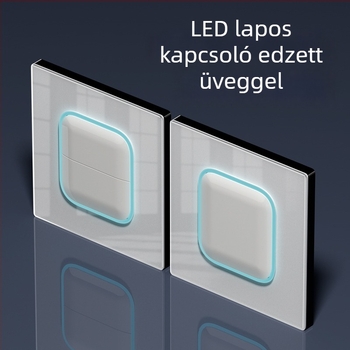 Ultra vékony fehér edzett üveg kapcsoló- és aljzati panel krém színben, típus 86, 1 kapcsoló, 5 lyuk, falra szerelve, visszaállítási funkcióval