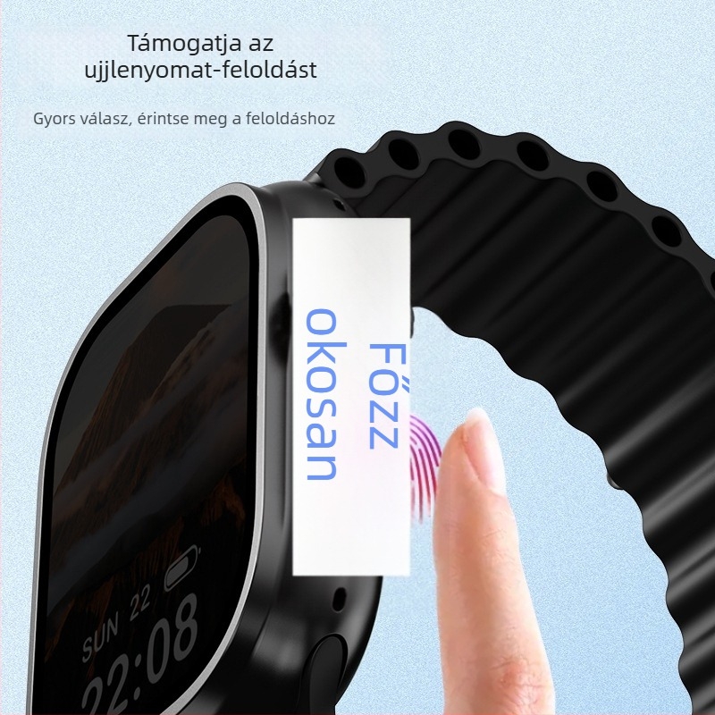 Xiaosumi Yu9 ujjlenyomat-azonosítóval ellátott okosóra, DDR4, 8601C modell, Android SU9A, 2,06 hüvelykes AMOLED kijelző