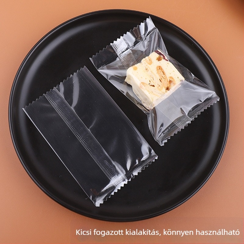 Átlátszó, zig-zag élű záródású zacskók nugátos süteményekhez, Mid-Autumn Mooncake, virágos tea por csomagolás