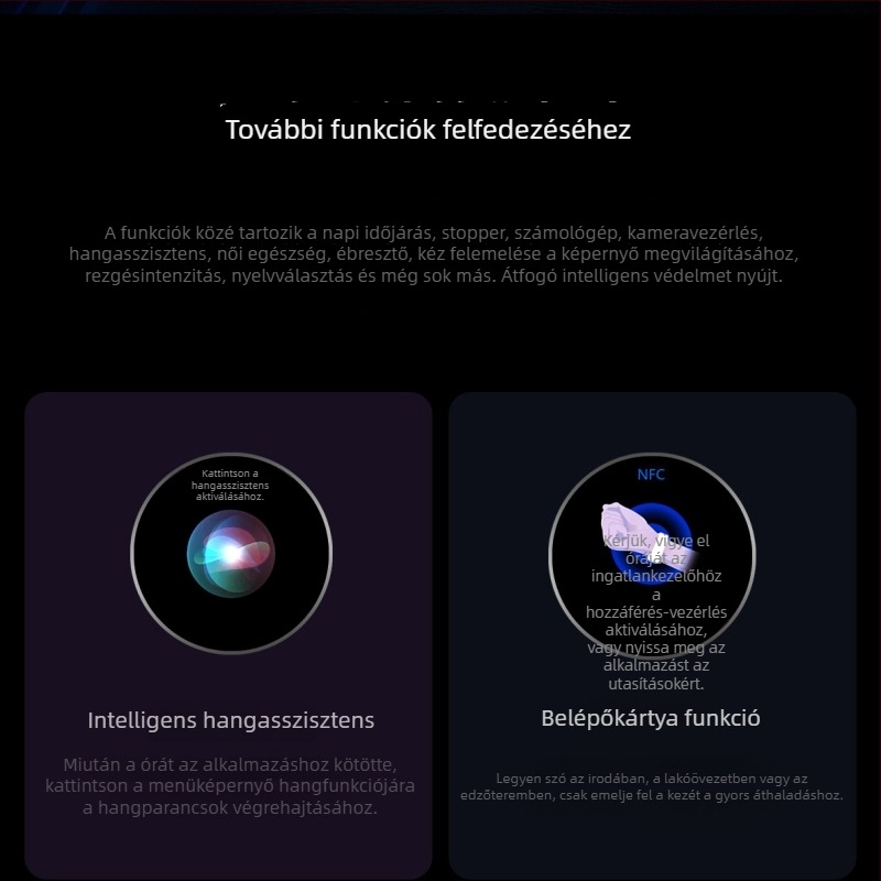 W10 okosóra, Bluetoothos vízálló sportóra NFC offline fizetéssel, 1,52 hüvelykes HD TFT kijelző