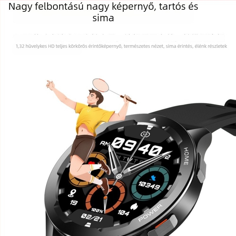 Sportos okosóra nagy HD kijelzővel, Bluetooth hívásokkal, hőmérővel és NFC fizetésekkel