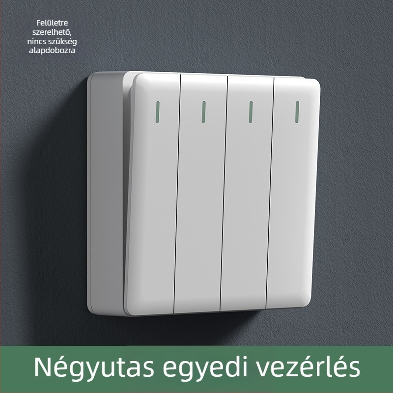 Felszínre szerelt falikapcsoló és konnektor panel, 86-os típusú nagy panel, ötlyukas és háromlyukas konnektor, 16 A, háztartási használatra