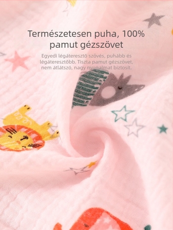 Pamut géz baba pizsama szett, hosszú ujjú, tavasz–ősz, könnyű otthoni viselet