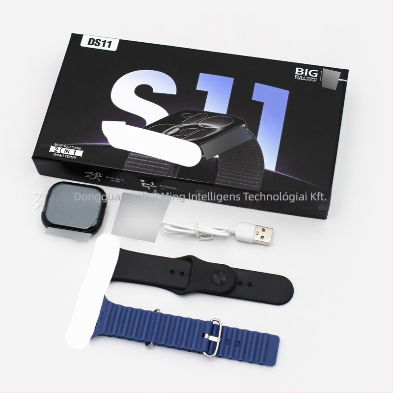 DS11 okosóra Bluetooth-hívásokkal, sportos pulzusmérés, dupla szíj készlet