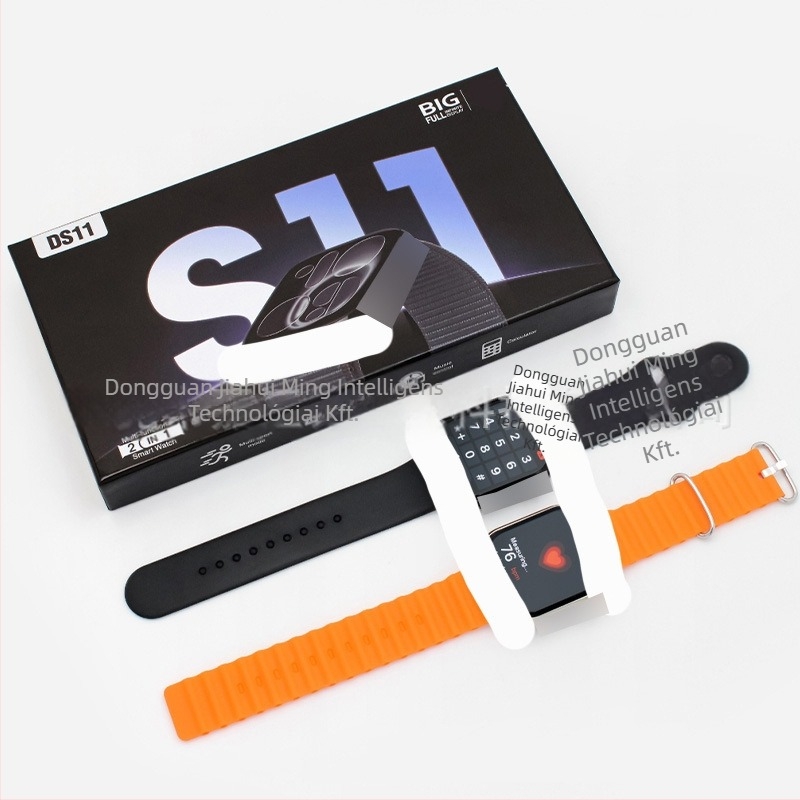 DS11 okosóra Bluetooth-hívásokkal, sportos pulzusmérés, dupla szíj készlet
