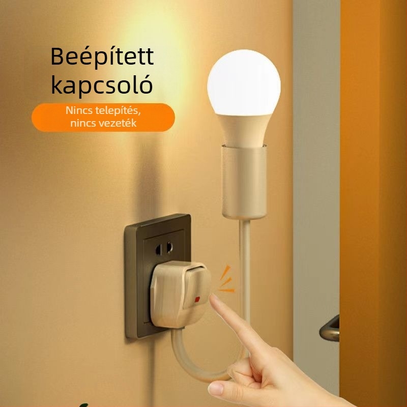 LED éjjeli lámpa az ágy melletti, dugaszolható, hálószobába való, energiatakarékos, ultra fényes, kapcsolóval