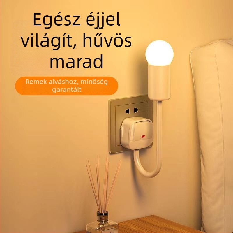 LED éjjeli lámpa az ágy melletti, dugaszolható, hálószobába való, energiatakarékos, ultra fényes, kapcsolóval