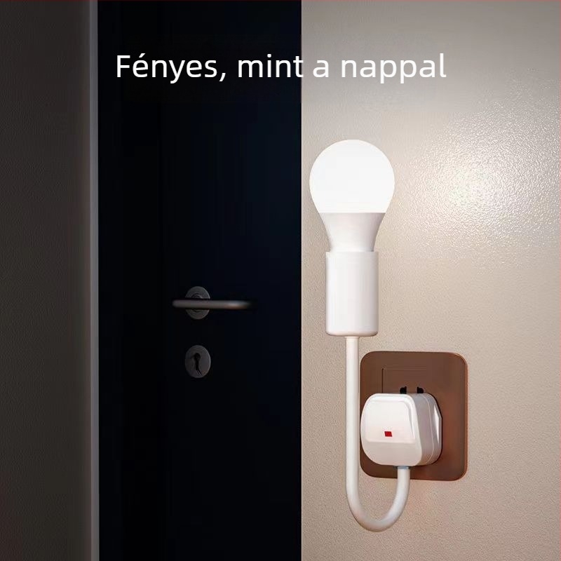 LED éjjeli lámpa az ágy melletti, dugaszolható, hálószobába való, energiatakarékos, ultra fényes, kapcsolóval