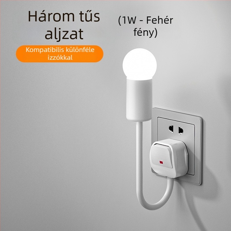 LED éjjeli lámpa az ágy melletti, dugaszolható, hálószobába való, energiatakarékos, ultra fényes, kapcsolóval