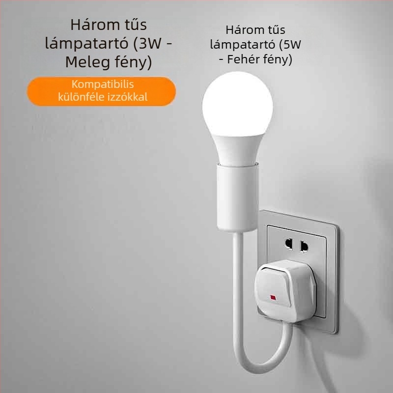LED éjjeli lámpa az ágy melletti, dugaszolható, hálószobába való, energiatakarékos, ultra fényes, kapcsolóval