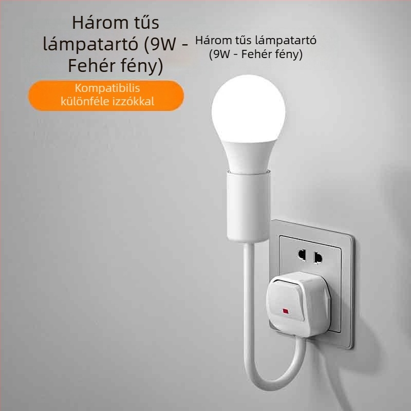 LED éjjeli lámpa az ágy melletti, dugaszolható, hálószobába való, energiatakarékos, ultra fényes, kapcsolóval