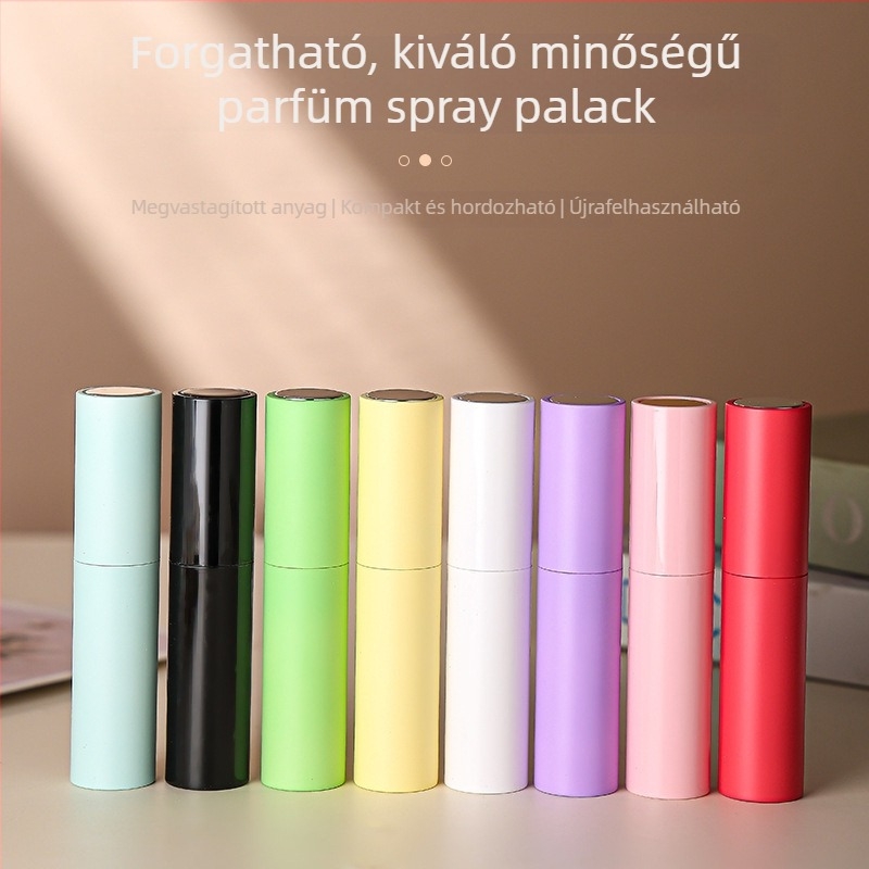 10 ml hordozható parfüm újratöltő palack forgó, kinyújtható szórófejjel – üres üveg