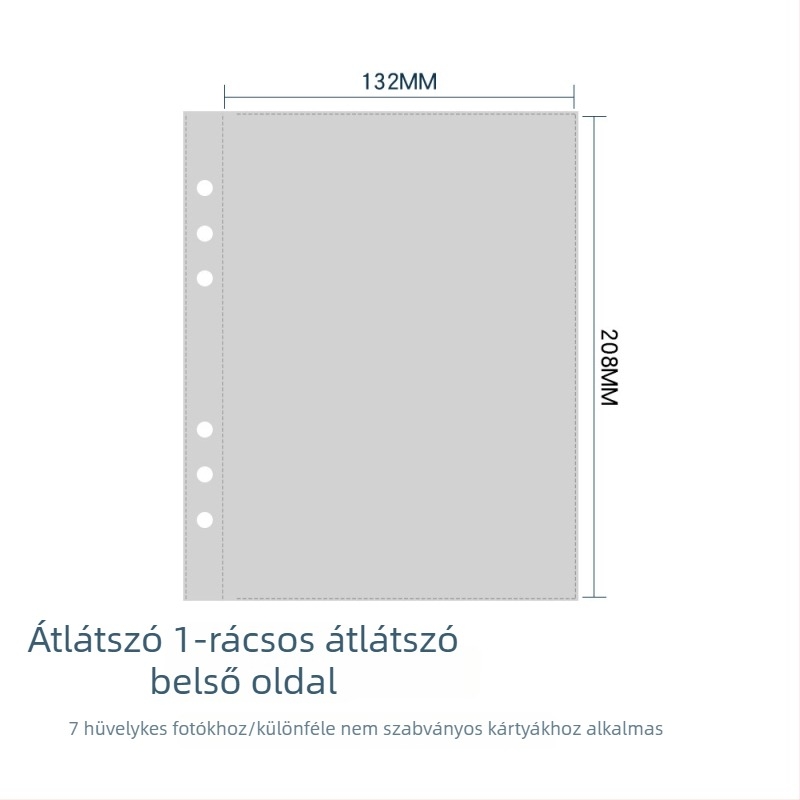 A5 koreai stílusú 6 lyukas merevfedelű mappa 3×5 hüvelykes fotókhoz és sztárkártyákhoz