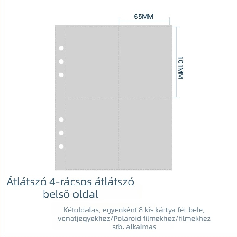 A5 koreai stílusú 6 lyukas merevfedelű mappa 3×5 hüvelykes fotókhoz és sztárkártyákhoz