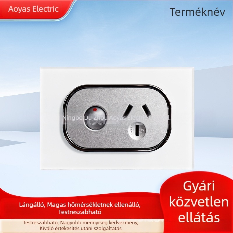 Üvegfal kapcsolópanel, Ausztrál SAA tanúsítvánnyal, 220-250V