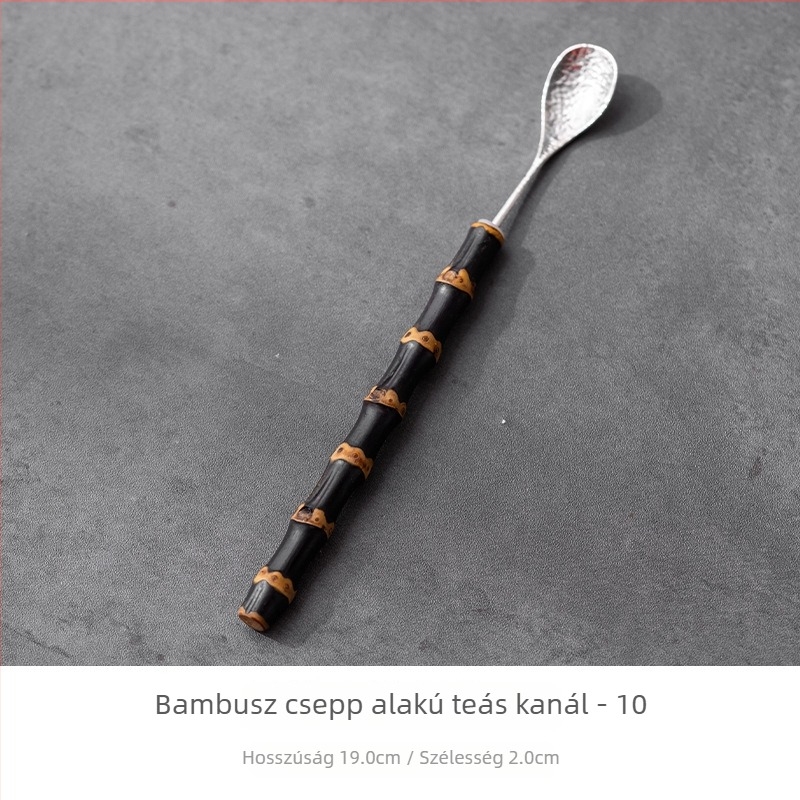 Antik stílusú lilás bambusz tea ceremónia kiegészítők – bambusz teáskanál, teáskanál, bambusz ostor, teáskanál, Hat nemesúr