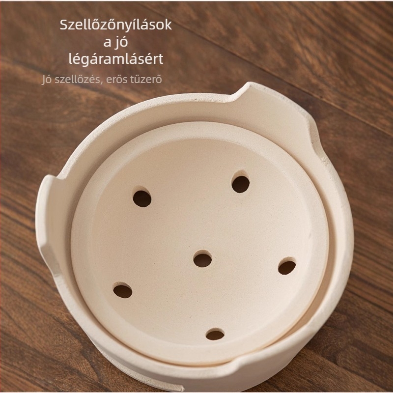 Beltéri teafőző készlet kerámia teáskannával, teljes készlet tea és tejtea előkészítéséhez, kültéri szénfűtésű tűzhely