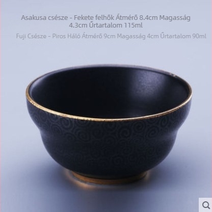 Gongfu teásmester pohár – nagy kerámia teáscsésze arany díszítéssel