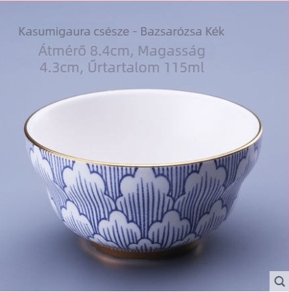 Gongfu teásmester pohár – nagy kerámia teáscsésze arany díszítéssel