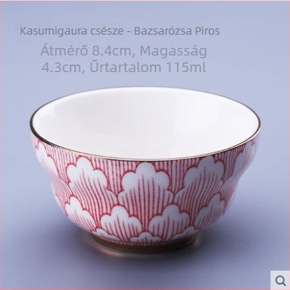 Gongfu teásmester pohár – nagy kerámia teáscsésze arany díszítéssel
