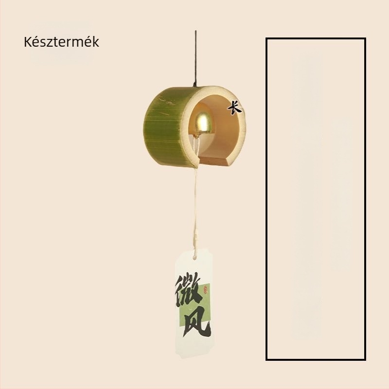 Kézzel készített bambusz szélharang, kötés és faragás, kínai stílusú dekoráció