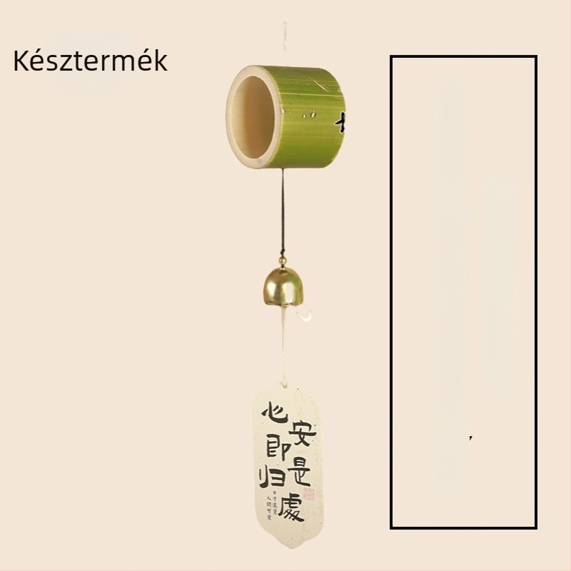 Kézzel készített bambusz szélharang, kötés és faragás, kínai stílusú dekoráció