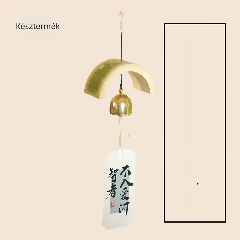 Kézzel készített bambusz szélharang, kötés és faragás, kínai stílusú dekoráció