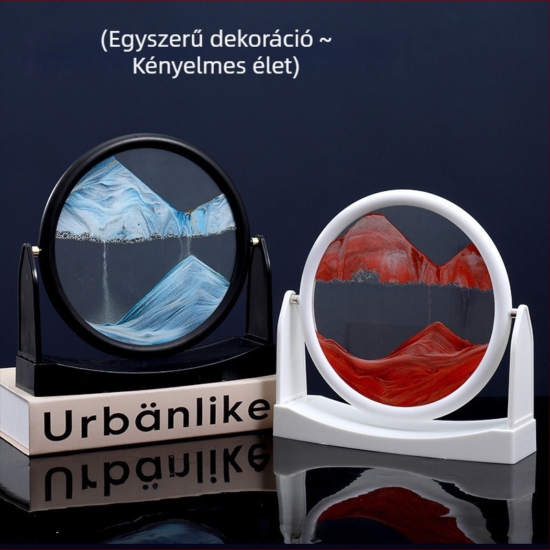 Kreatív 3D üvegkép forgó folyékony homokkal — DIY asztali órakeret, születésnapi ajándék